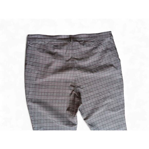 New Tommy Hilfiger 24W Plaid Pattern Pants Gray Stretch Mid Rise Trousers - Picture 9 of 11